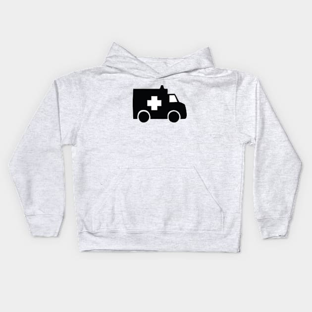 ambulance cars Kids Hoodie by Huggy Mauve